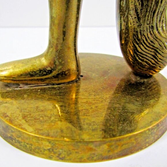 Vintage Brass Art Deco Long Haired Nude Woman Sculpture attributed Klara Sever - Picture 13 of 14
